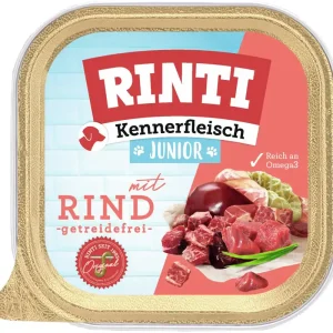 Kracherpreis Sparpaket 18 x 300 g Rinti Kennerfleisch Junior mit Rind Hunde Nassfutter